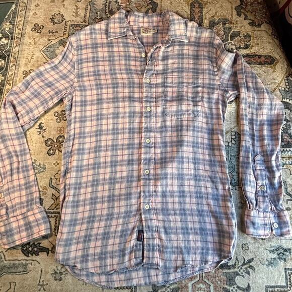 Faherty Women's Plaid Flannel Button Up Shirt Legend Lightweight Linen XS - Picture 1 of 10